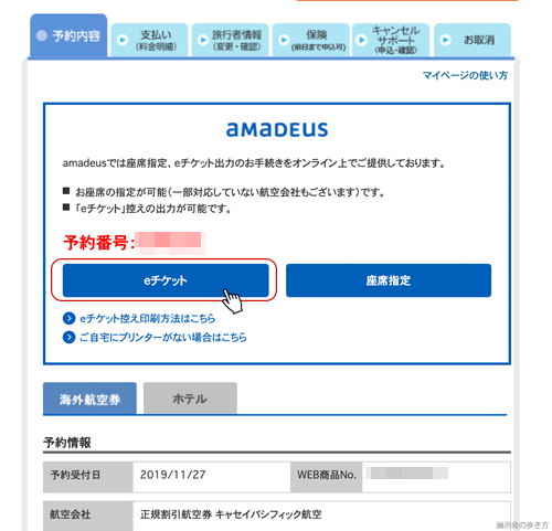 amadeus eチケット